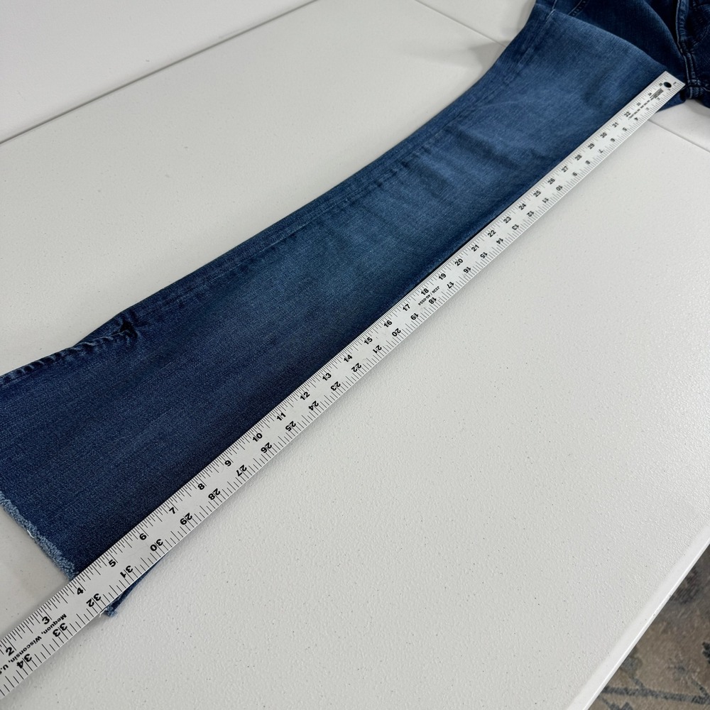 Free People We The Free Flare Jeans Womens 25 Blue Side Slit Denim Pants Boho - Picture 8 of 13